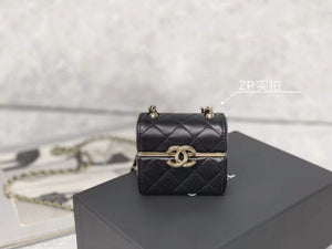 Chanel AP2655 Mini box with chain lambskin Black - Default Title - View 1