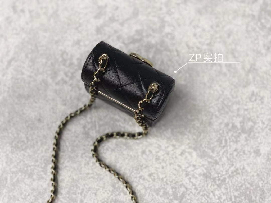 Chanel AP2655 Mini box with chain lambskin Black