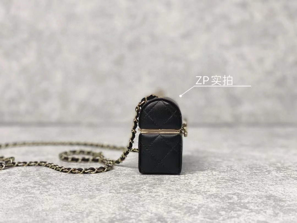Chanel AP2655 Mini box with chain lambskin Black