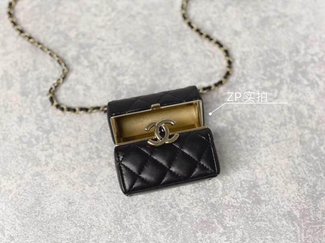 Chanel AP2655 Mini box with chain lambskin Black - Default Title - View 7