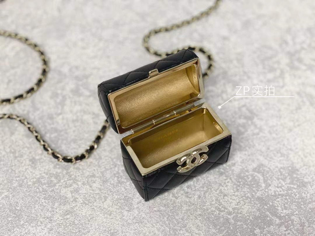 Chanel AP2655 Mini box with chain lambskin Black
