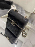 Chanel AP2656 Small box with chain lambskin Black