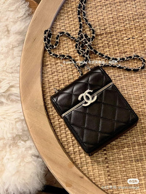 Chanel AP2656 Small box with chain lambskin Black - Default Title - View 4