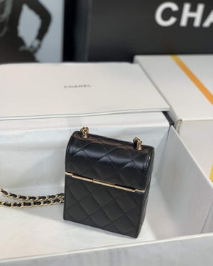 Chanel AP2656 Small box with chain lambskin Black - Default Title - View 11