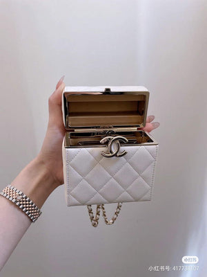 Chanel AP2656 Small box with chain lambskin White - Default Title - View 2