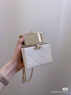 Chanel AP2656 Small box with chain lambskin White - Default Title - View 4