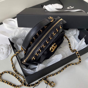 Chanel AP2669 Clutch with Chain Nylon Gros Grain Gold Black - Default Title - View 4