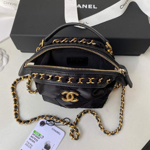 Chanel AP2669 Clutch with Chain Nylon Gros Grain Gold Black - Default Title - View 8