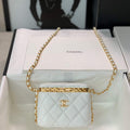 Chanel AP2717 Small Vanity With Chain Lambskin Gold White - Default Title - View 1