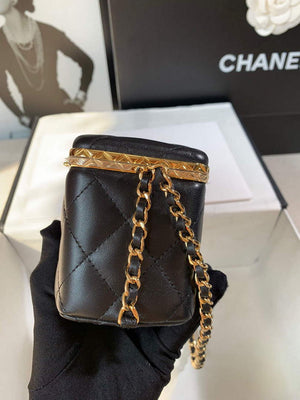 Chanel AP2717 Small Vanity With Chain Lambskin Gold Black - Default Title - View 4