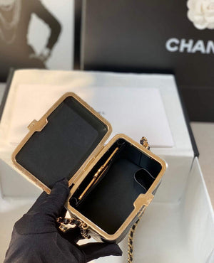 Chanel AP2717 Small Vanity With Chain Lambskin Gold Black - Default Title - View 9