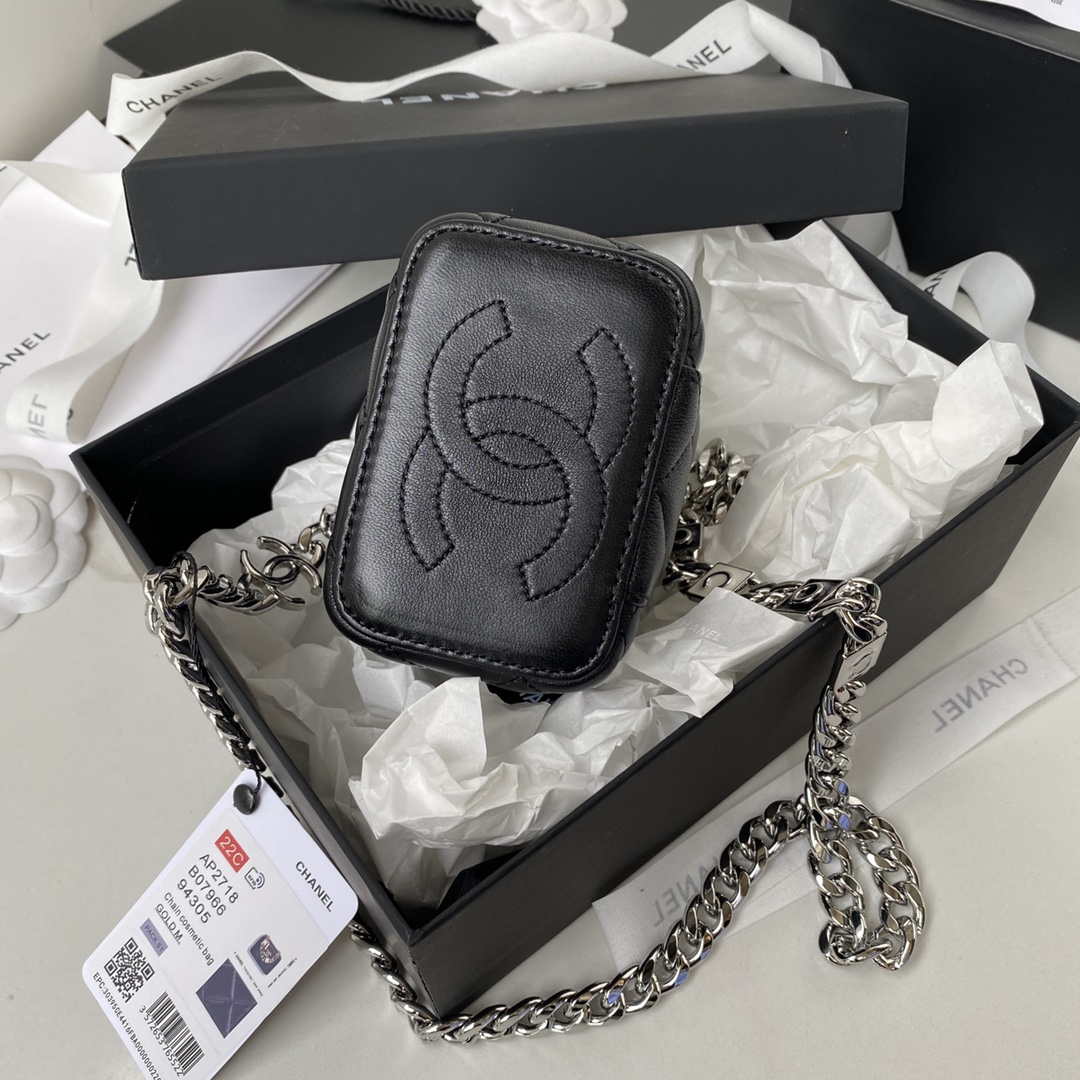Chanel AP2718 Small Vanity With Chain Black Lambskin - Default Title - View 5