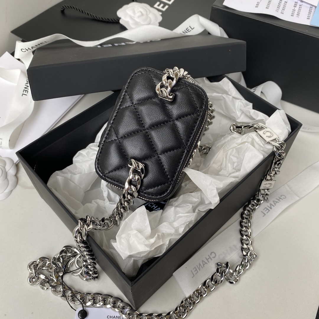 Chanel AP2718 Small Vanity With Chain Black Lambskin - Default Title - View 6