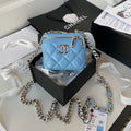 Chanel AP2718 Small Vanity With Chain Blue Lambskin - Default Title - View 1