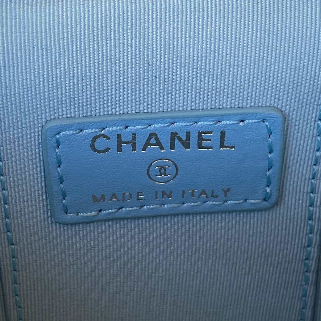 Chanel AP2718 Small Vanity With Chain Blue Lambskin - Default Title - View 9