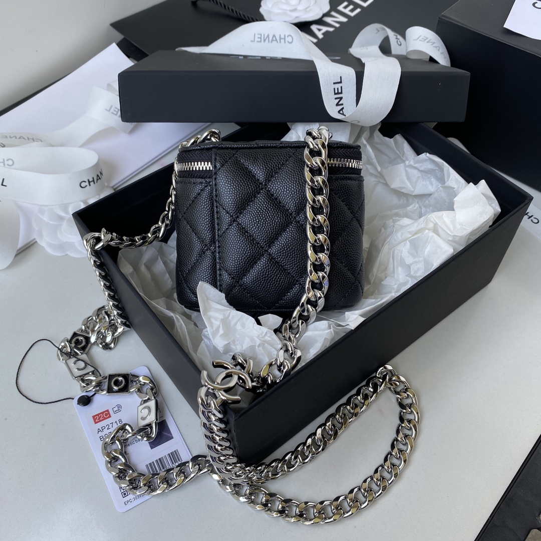Chanel AP2718 Small Vanity With Chain Calfskin Black - Default Title - View 2