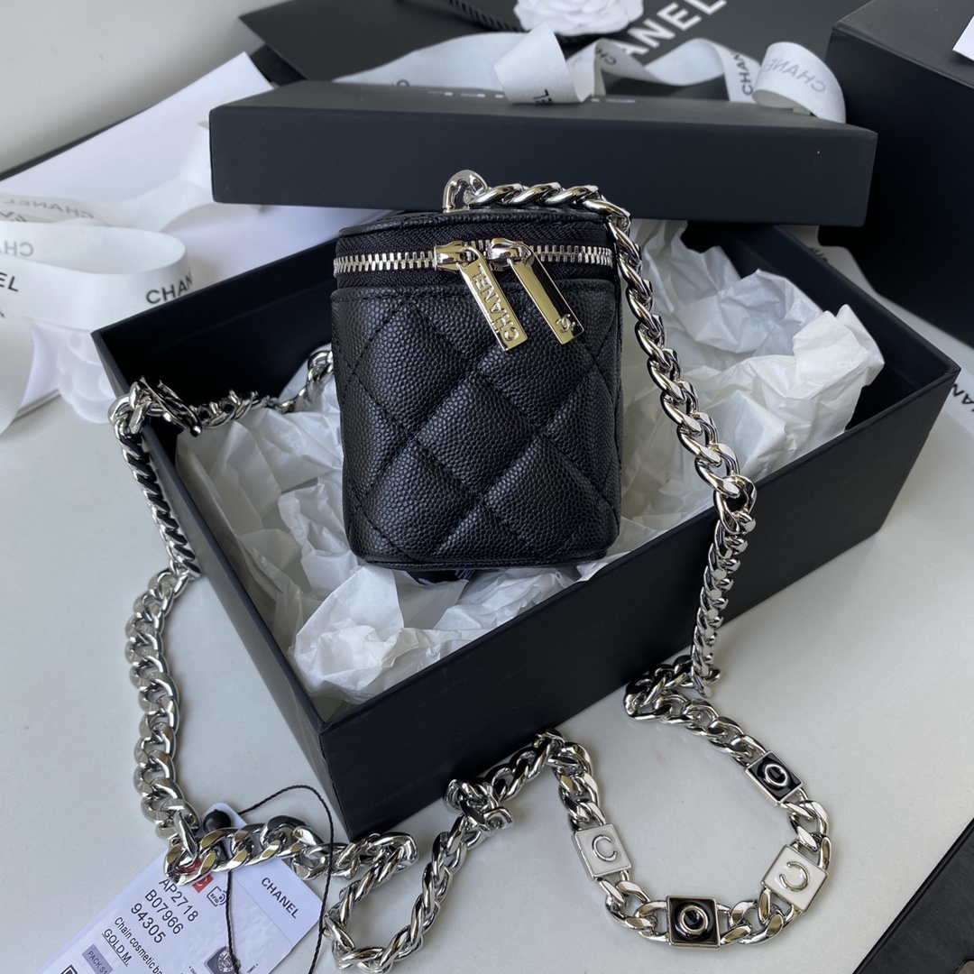 Chanel AP2718 Small Vanity With Chain Calfskin Black - Default Title - View 4