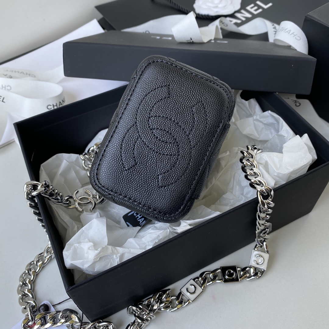 Chanel AP2718 Small Vanity With Chain Calfskin Black - Default Title - View 5