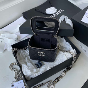 Chanel AP2718 Small Vanity With Chain Calfskin Black - Default Title - View 8