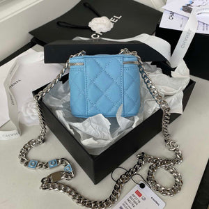 Chanel AP2718 Small Vanity With Chain Calfskin Blue - Default Title - View 2