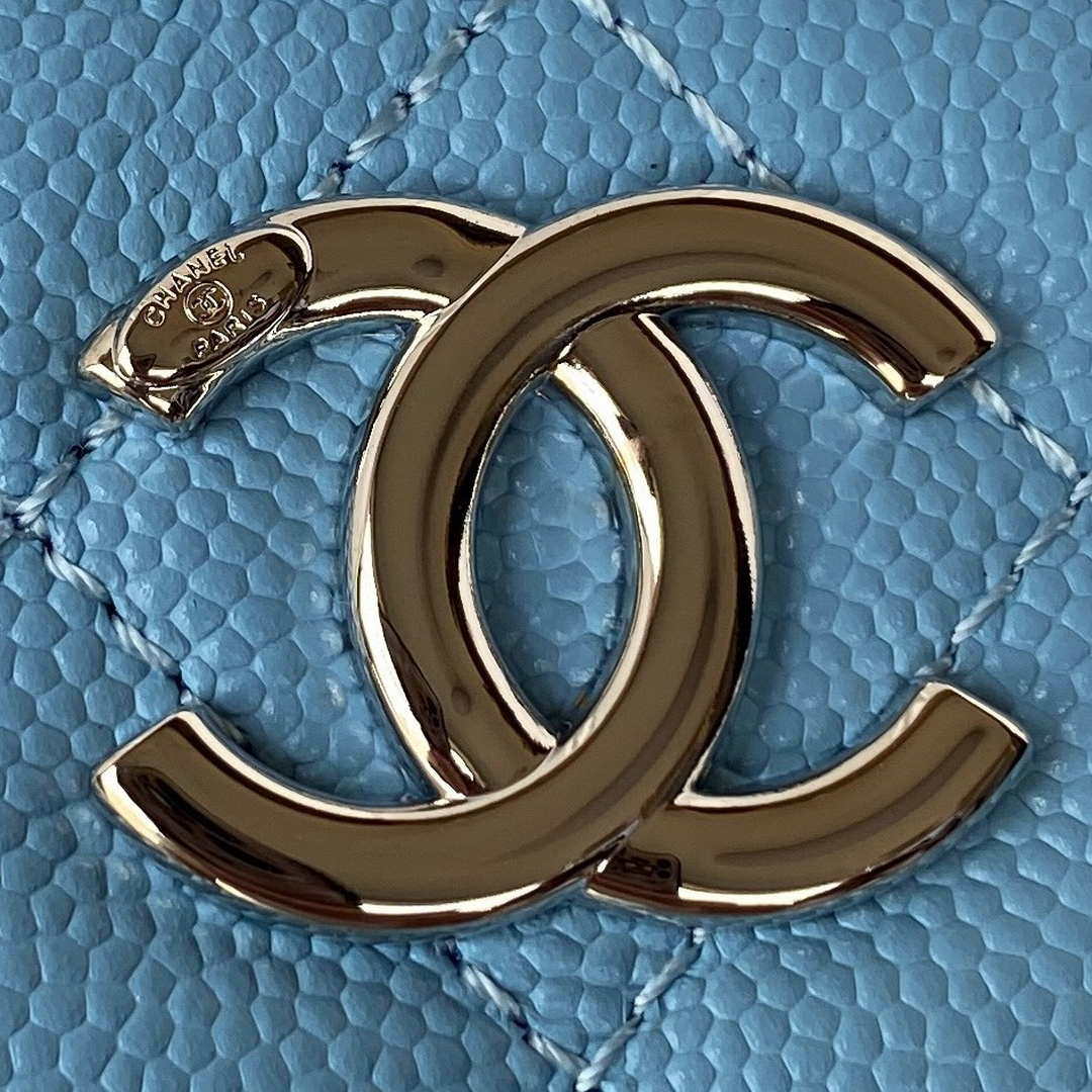 Chanel AP2718 Small Vanity With Chain Calfskin Blue - Default Title - View 3