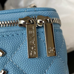 Chanel AP2718 Small Vanity With Chain Calfskin Blue - Default Title - View 4