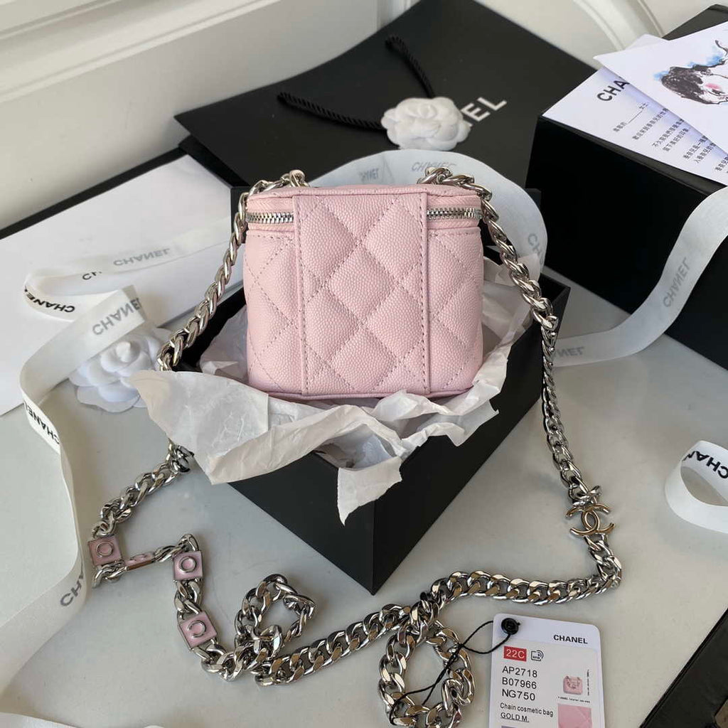 Chanel AP2718 Small Vanity With Chain Calfskin Pink