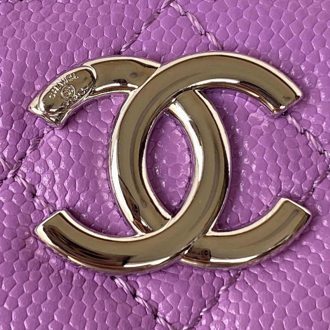 Chanel AP2718 Small Vanity With Chain Calfskin Purple - Default Title - View 3