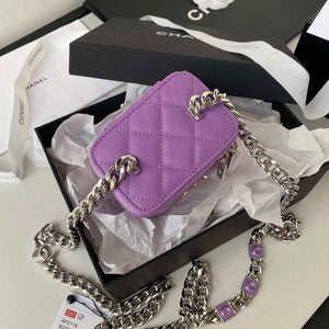 Chanel AP2718 Small Vanity With Chain Calfskin Purple - Default Title - View 5
