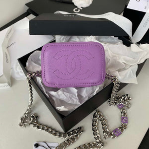 Chanel AP2718 Small Vanity With Chain Calfskin Purple - Default Title - View 6