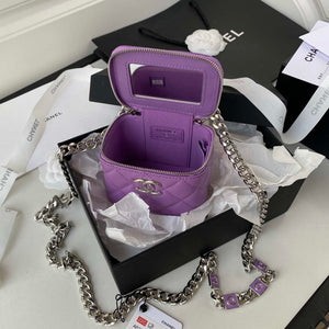 Chanel AP2718 Small Vanity With Chain Calfskin Purple - Default Title - View 8
