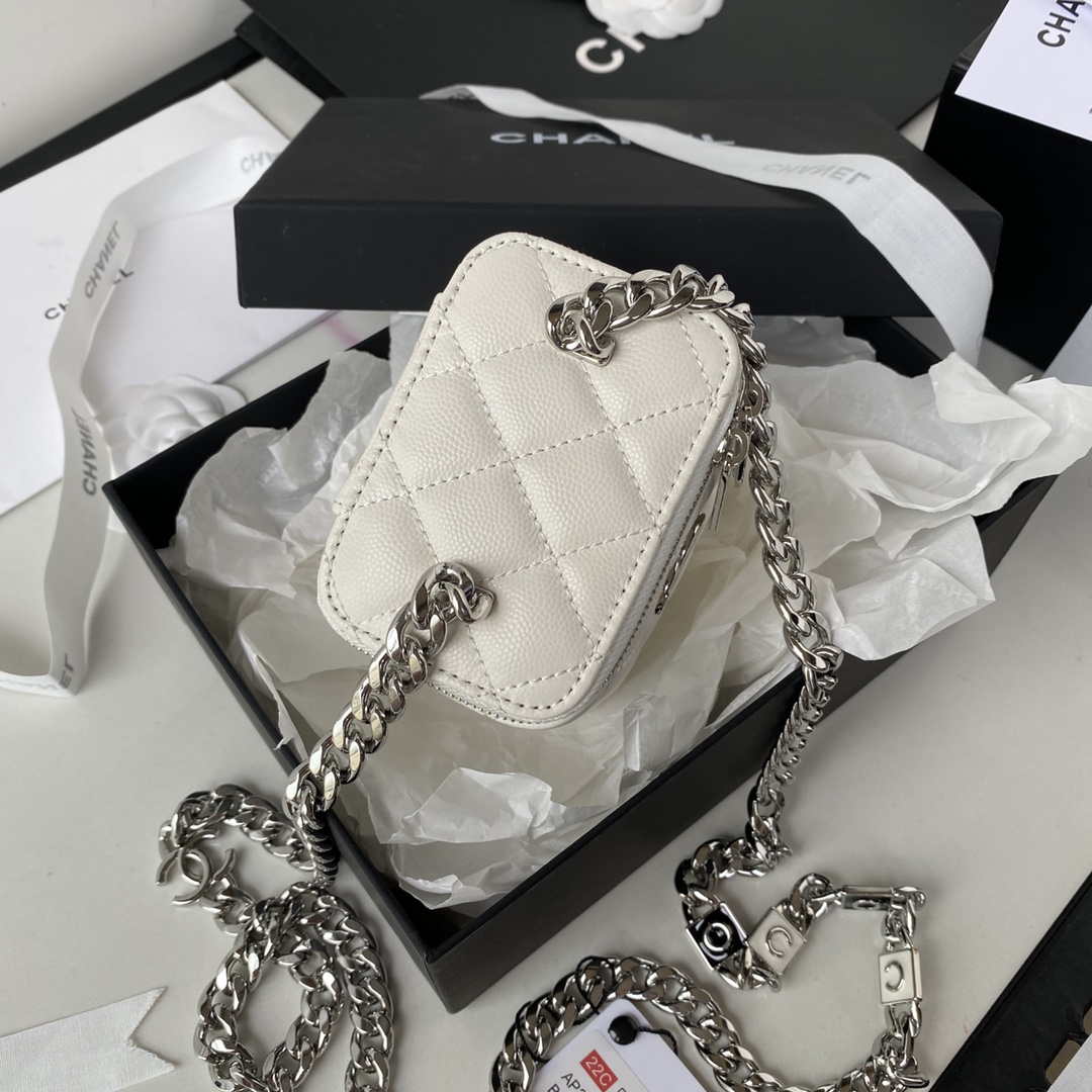 Chanel AP2718 Small Vanity With Chain Calfskin White - Default Title - View 5