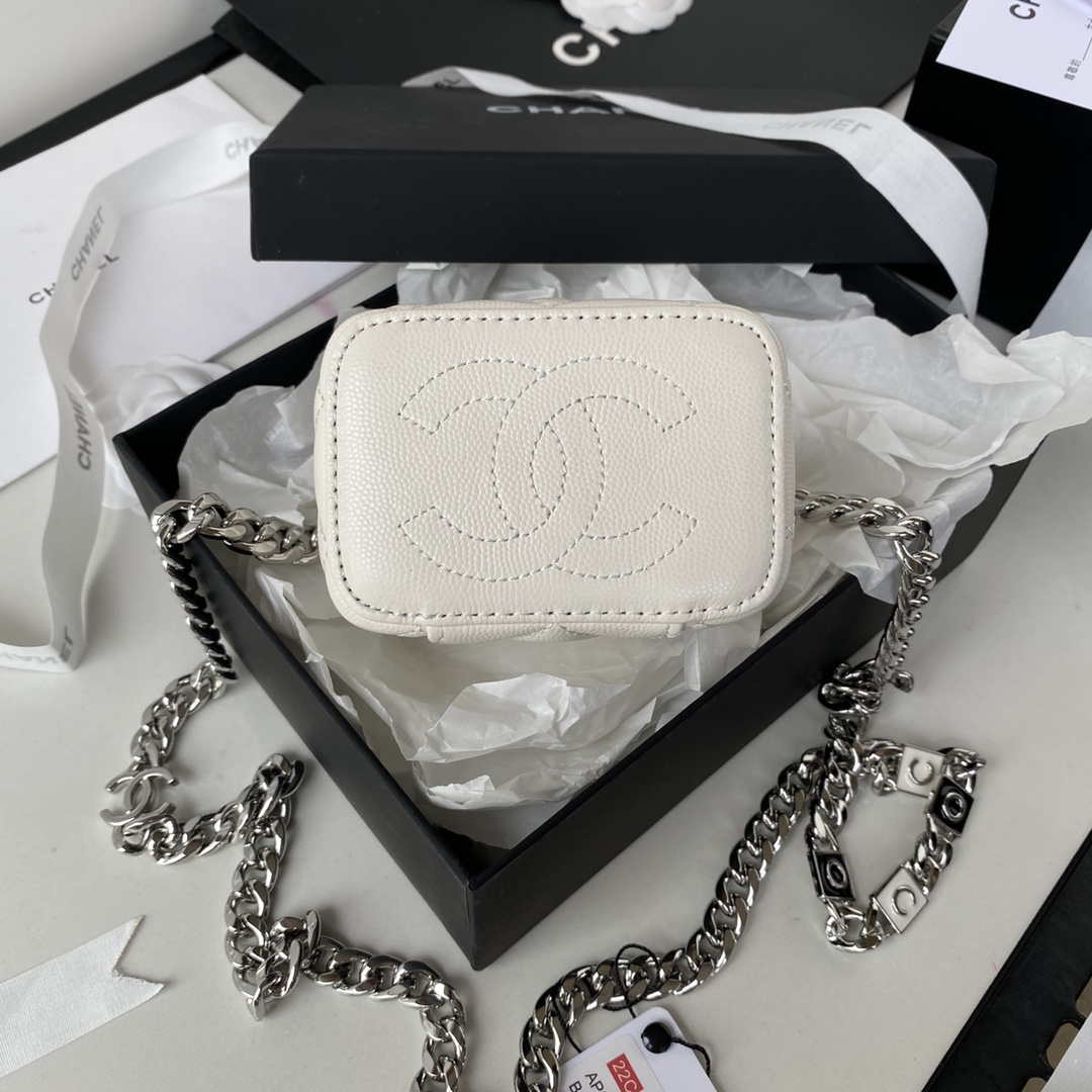 Chanel AP2718 Small Vanity With Chain Calfskin White - Default Title - View 6