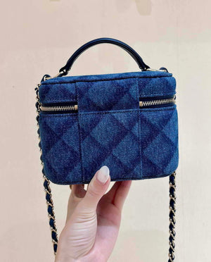 Chanel AP2718 Small Vanity With Chain Denim Blue - Default Title - View 5