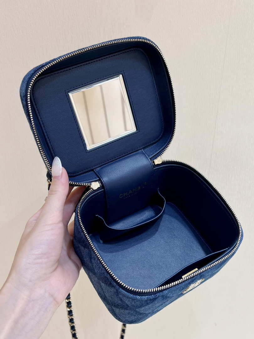 Chanel AP2718 Small Vanity With Chain Denim Blue - Default Title - View 7