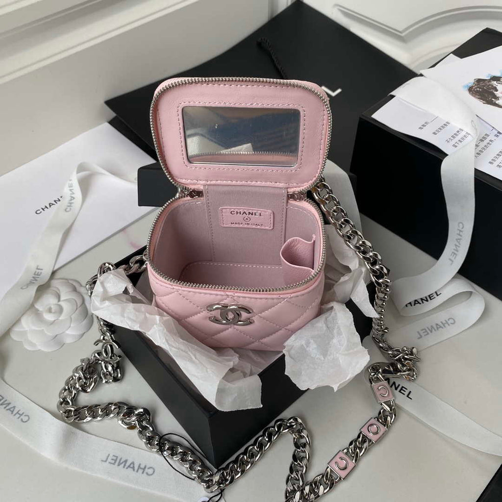 Chanel AP2718 Small Vanity With Chain Pink Lambskin