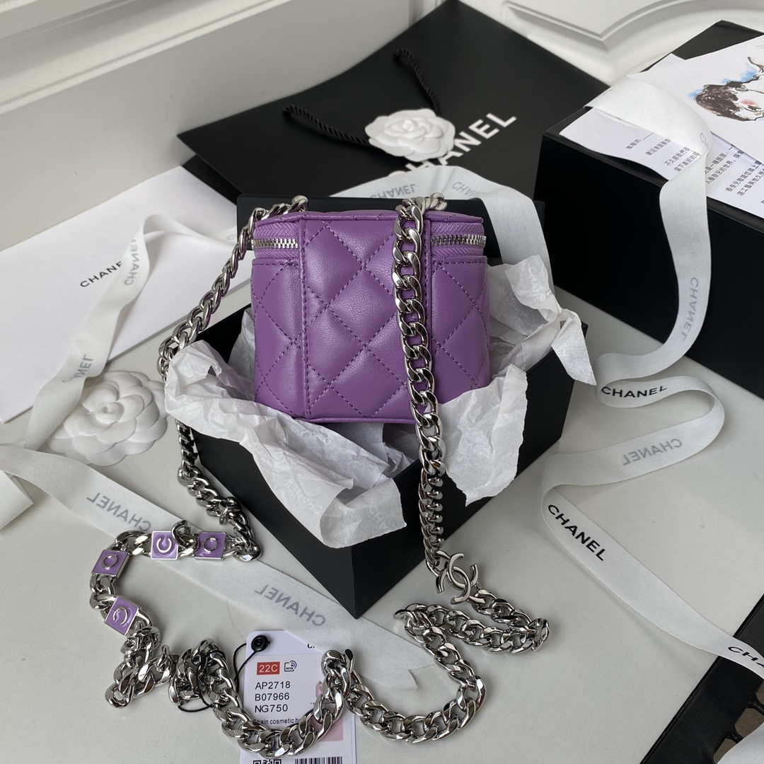 Chanel AP2718 Small Vanity With Chain Purple Lambskin - Default Title - View 2