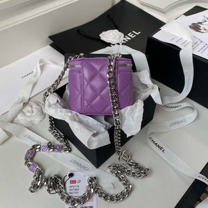 Chanel AP2718 Small Vanity With Chain Purple Lambskin - Default Title - View 2