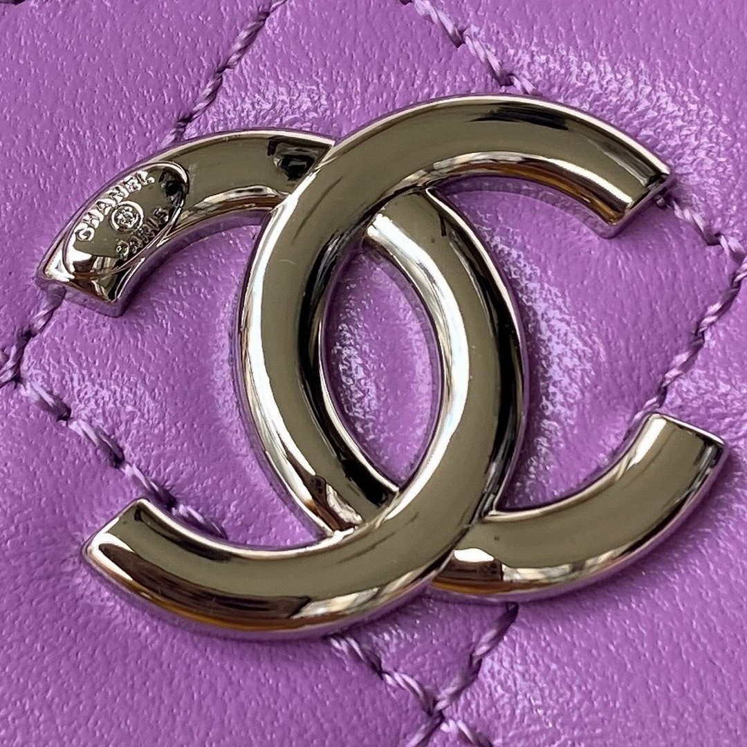 Chanel AP2718 Small Vanity With Chain Purple Lambskin - Default Title - View 3