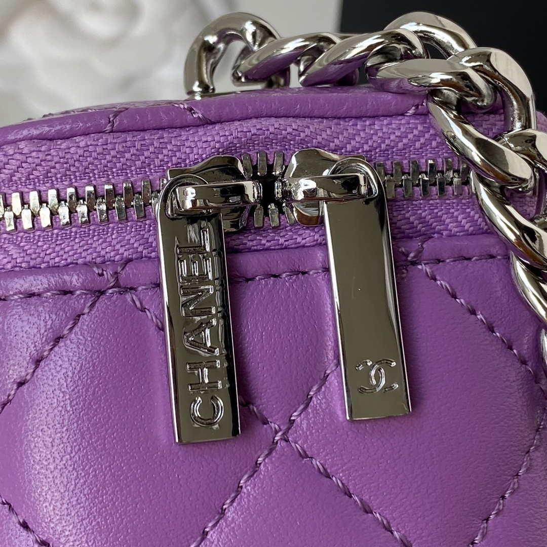 Chanel AP2718 Small Vanity With Chain Purple Lambskin - Default Title - View 4