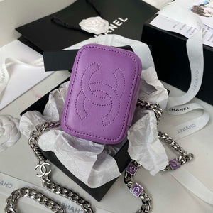 Chanel AP2718 Small Vanity With Chain Purple Lambskin - Default Title - View 5