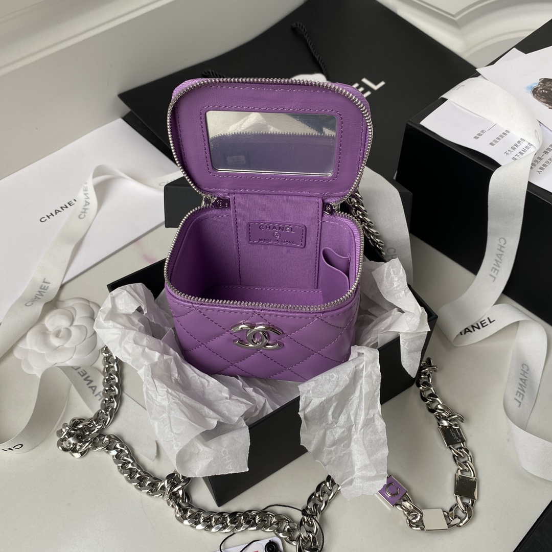 Chanel AP2718 Small Vanity With Chain Purple Lambskin - Default Title - View 8