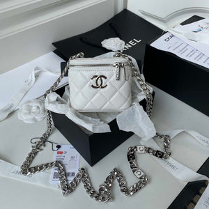 Chanel AP2718 Small Vanity With Chain White Lambskin - Default Title - View 1