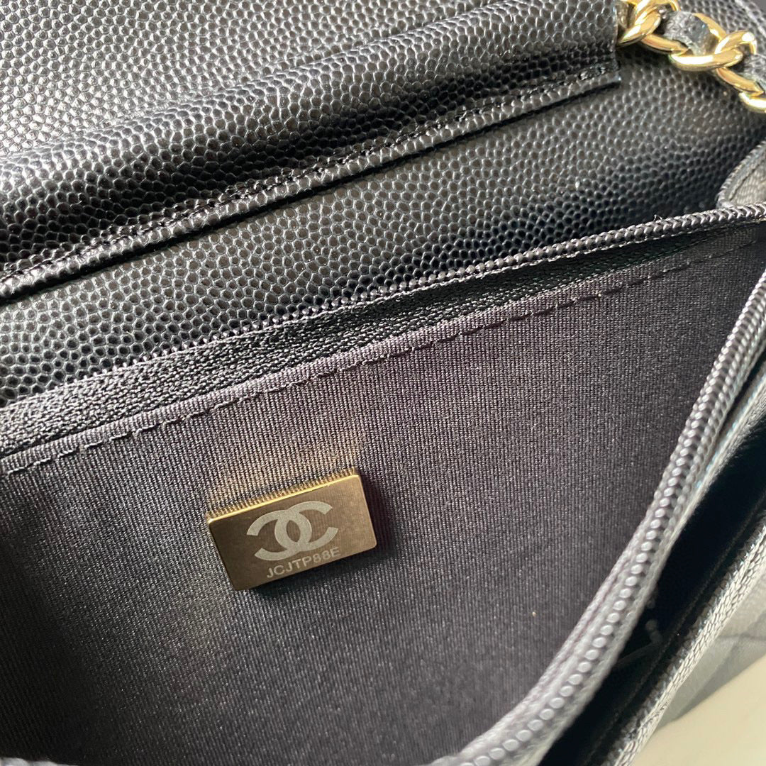 Chanel Classic Wallet on Chain Grained Shiny AP2734 black - Default Title - View 9