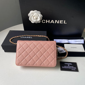 Chanel Classic Wallet on Chain Grained Shiny AP2742 Pink - Default Title - View 2