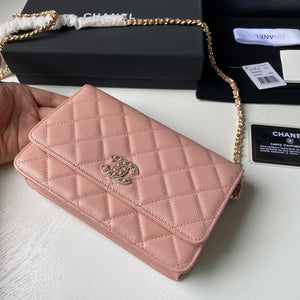 Chanel Classic Wallet on Chain Grained Shiny AP2742 Pink - Default Title - View 4