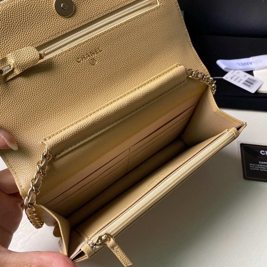 Chanel Classic Wallet on Chain Grained Shiny AP2742 Apricot - Default Title - View 8