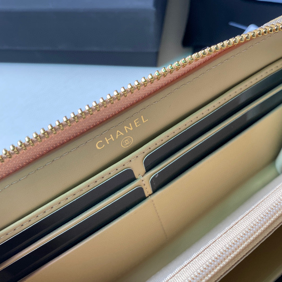 Chanel Flap Wallet Grained shiny calfskin AP2739 apricot - Default Title - View 9