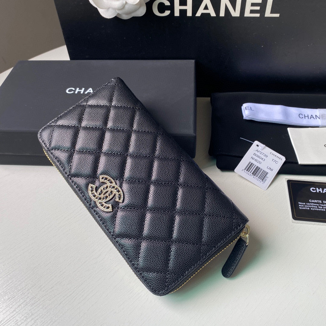 Chanel Flap Wallet Grained shiny calfskin AP2739 Black - Default Title - View 3