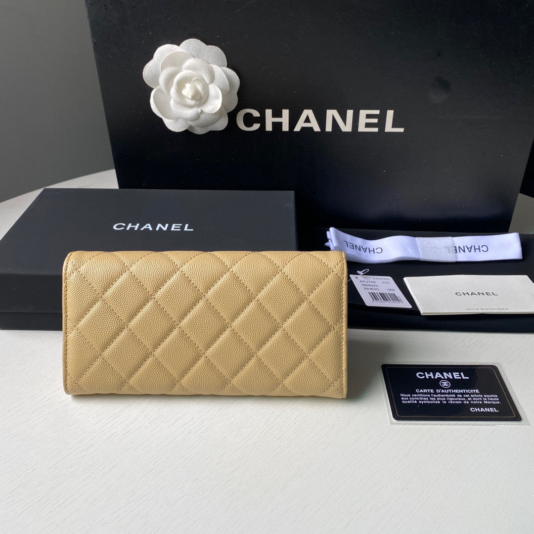 Chanel Long Flap Wallet Grained shiny calfskin AP2740 apricot - Default Title - View 2